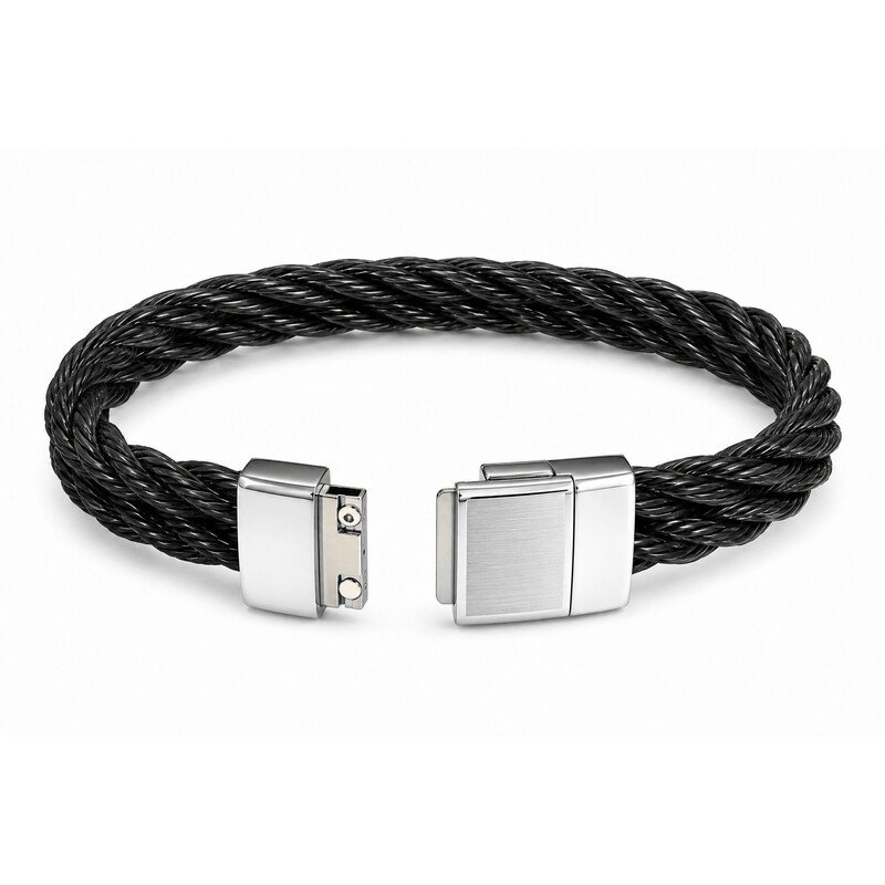 braided steel magnetic clasp detail