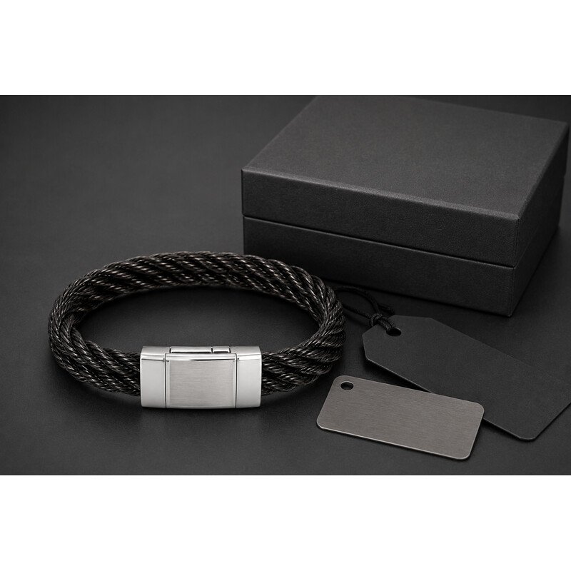 custom braided steel bracelet OEM packaging