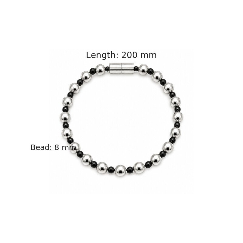 Stainless steel beaded bracelet size guide