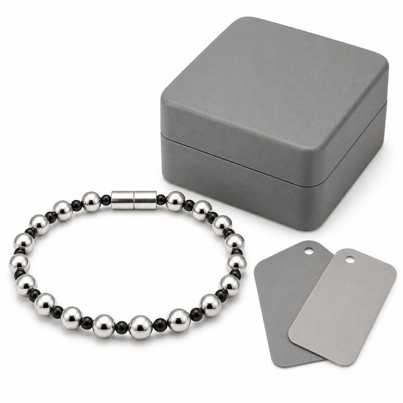 Custom stainless steel beaded bracelet OEM packaging
