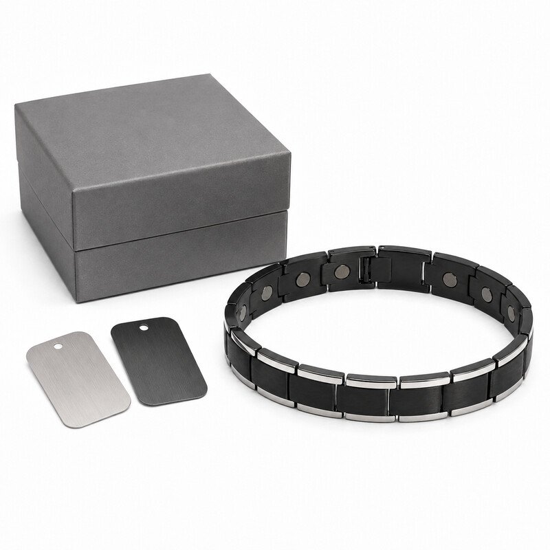 Custom magnetic stainless steel bracelet OEM packaging