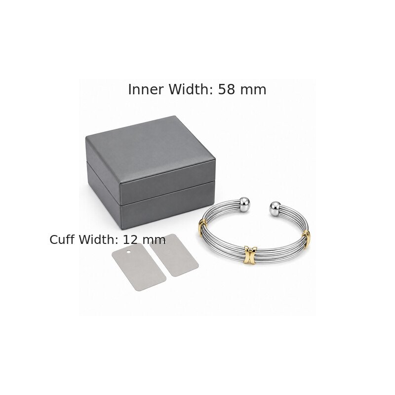 Stainless steel wire cuff bracelet size guide