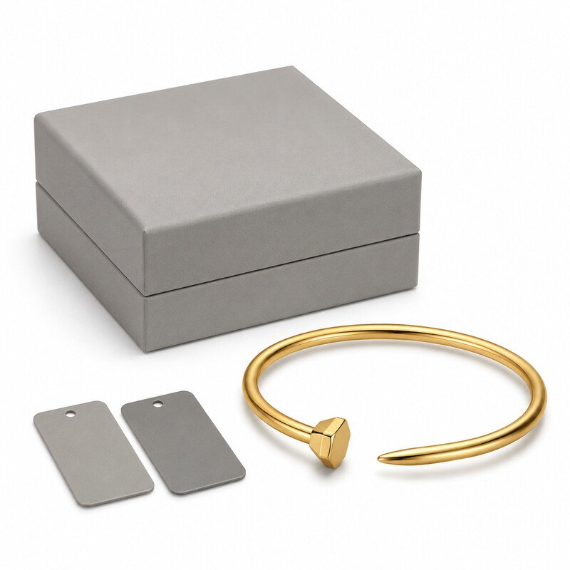 Custom gold nail bracelet OEM packaging