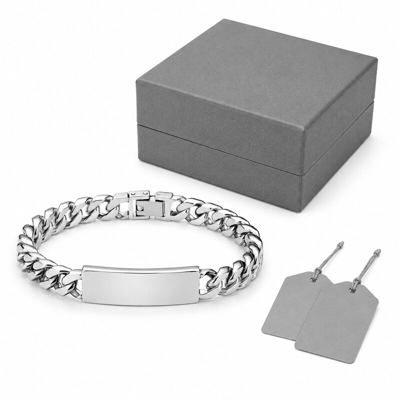 Custom engraved stainless steel bracelet OEM packaging