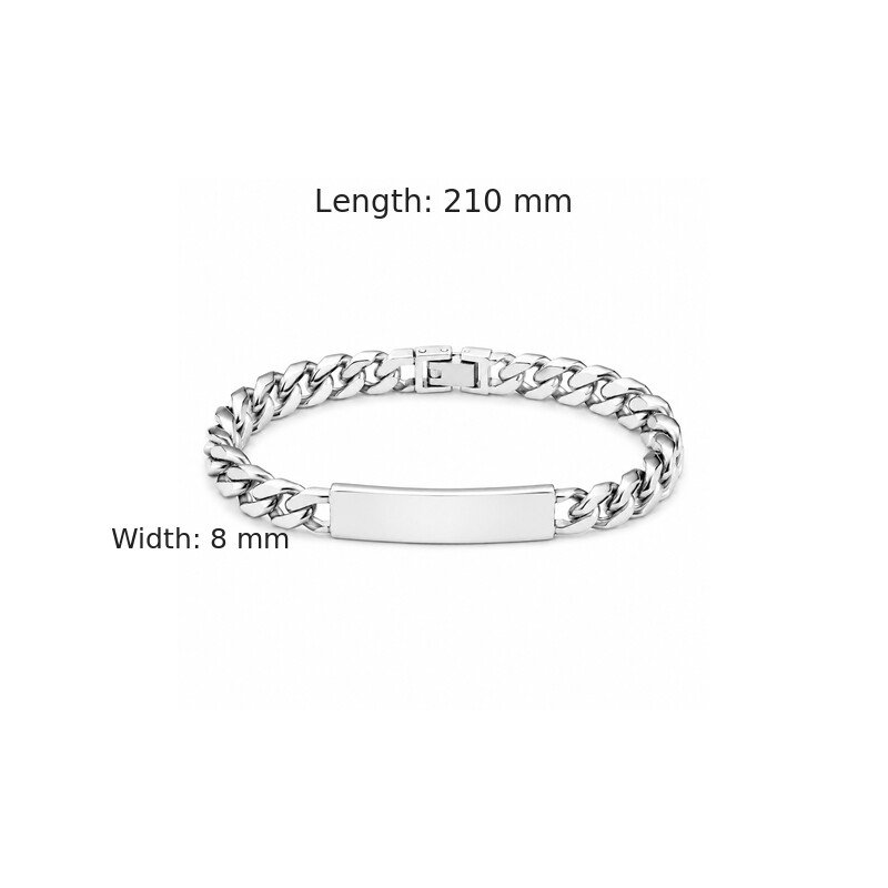 Custom stainless steel ID bracelet size guide