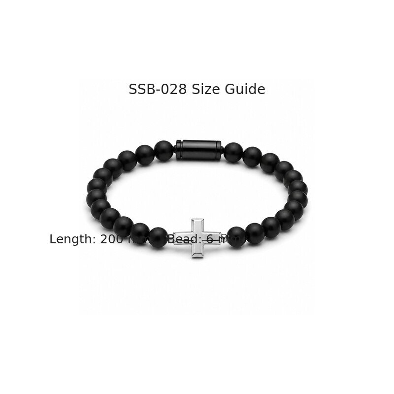 Stainless steel cross bracelet size guide