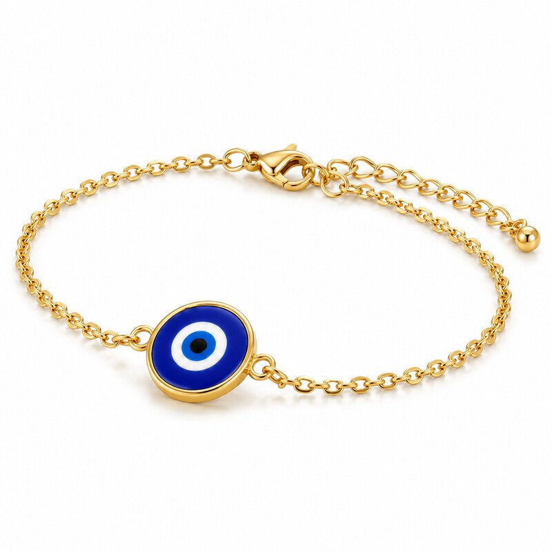 Evil eye bracelet 45 degree view