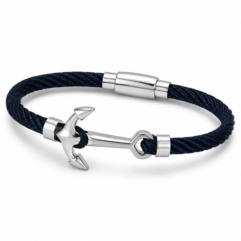 Anchor bracelet 45 degree view