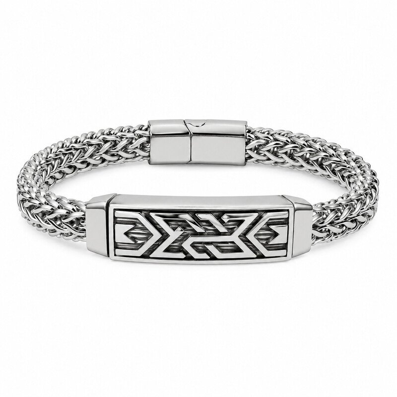 Silver Viking bracelet front view