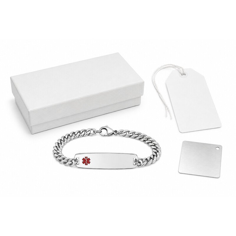 Medical alert bracelet worn on wrist