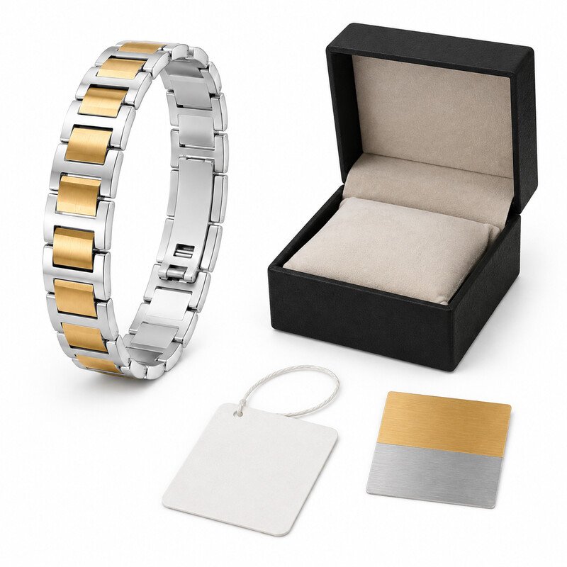 Custom two tone bracelet OEM packaging