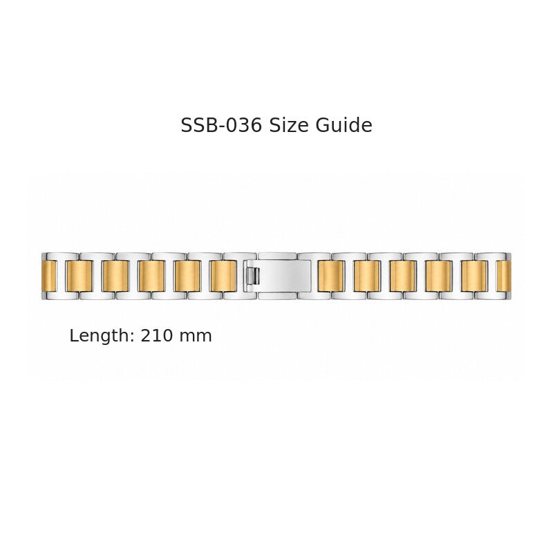 Two tone bracelet size guide