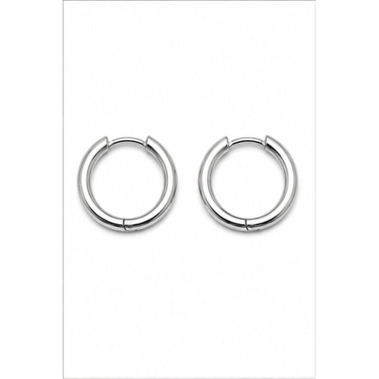 stainless steel small hoop earrings - front view