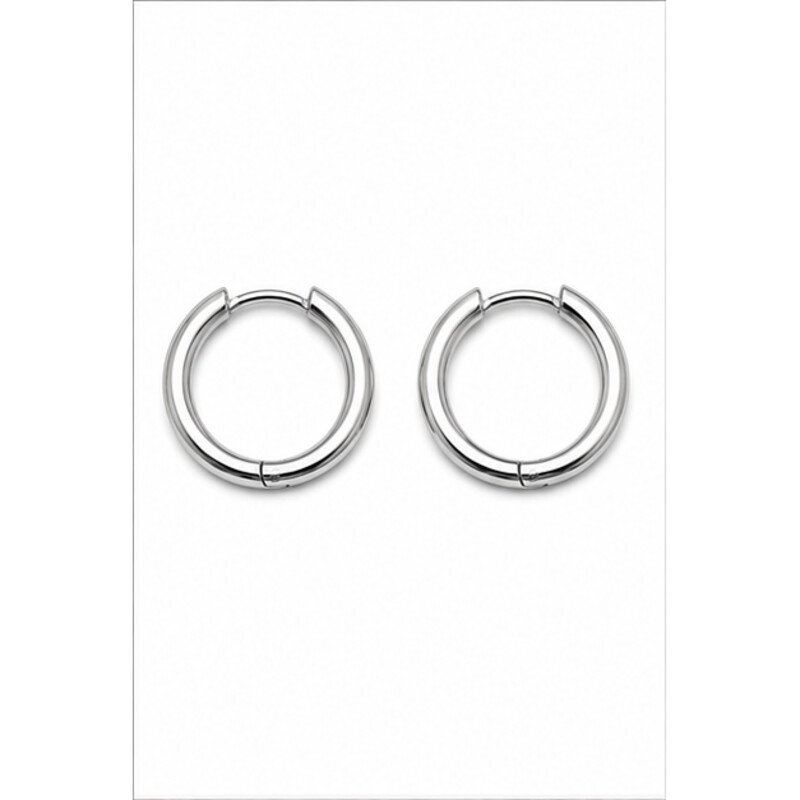 stainless steel small hoop earrings - front view
