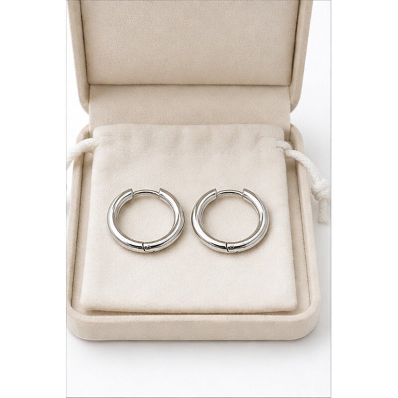 stainless steel small hoop earrings - packaging view