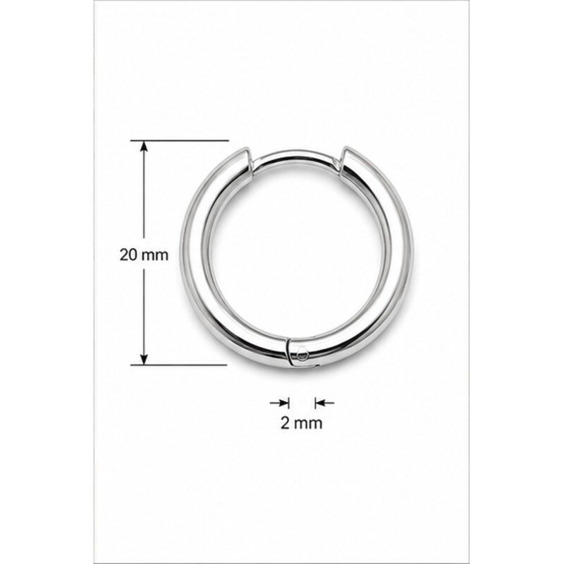 stainless steel small hoop earrings - size view