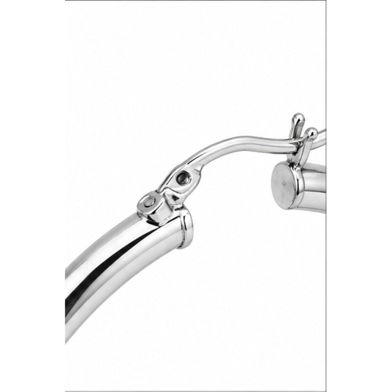 stainless steel large hoop earrings - detail view