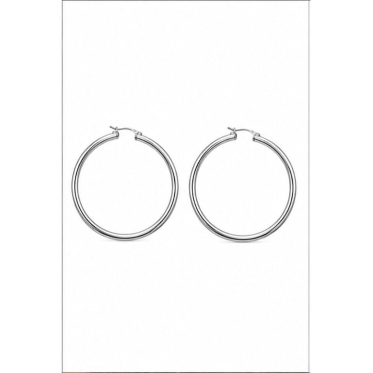stainless steel large hoop earrings - front view