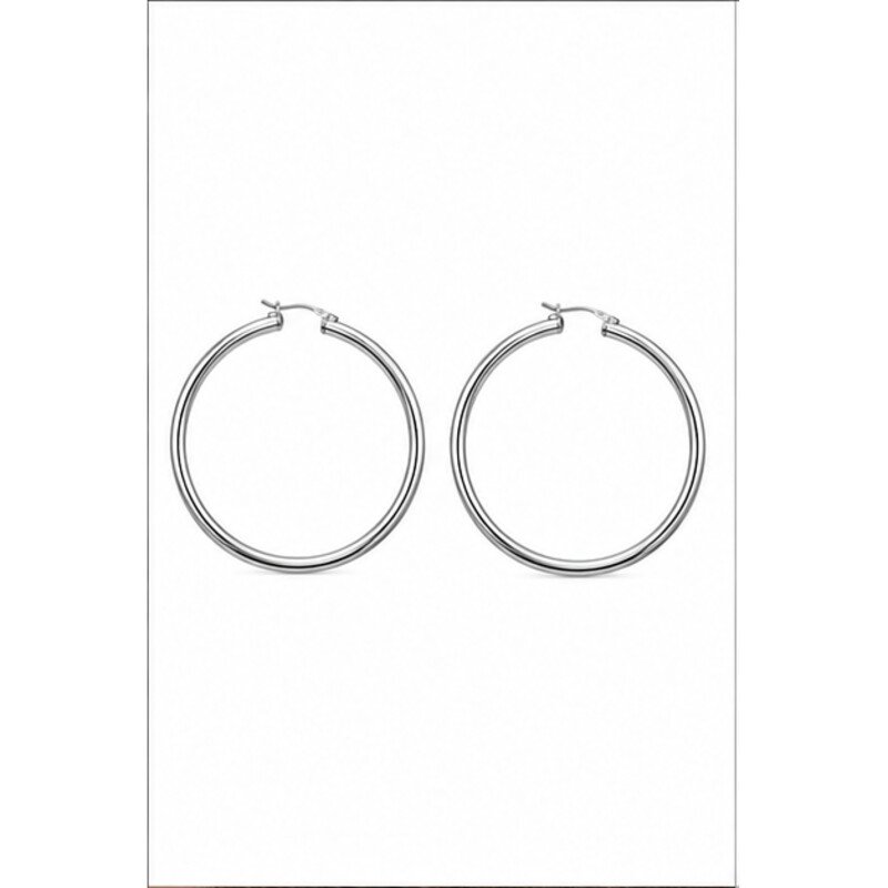 stainless steel large hoop earrings - front view