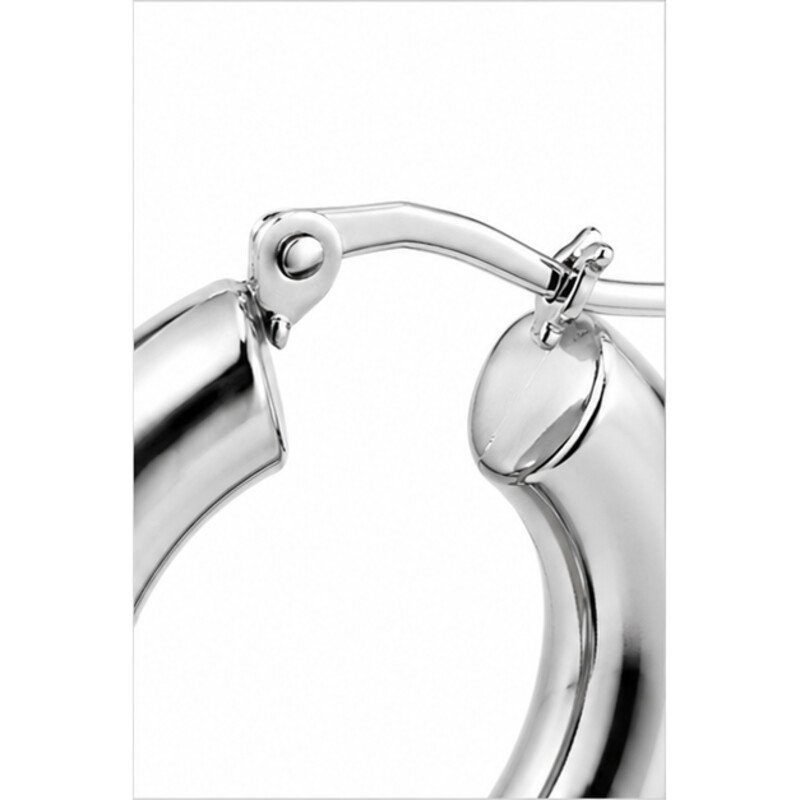 stainless steel chunky hoop earrings - detail view
