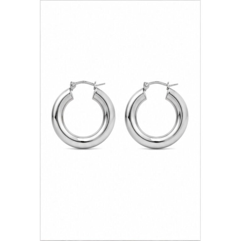 stainless steel chunky hoop earrings - front view