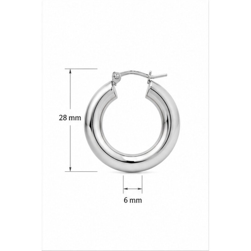 stainless steel chunky hoop earrings - size view