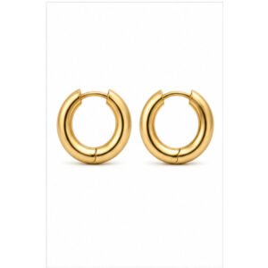 Gold Stainless Steel Huggie Earrings