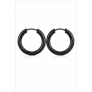 Black Stainless Steel Hoop Earrings