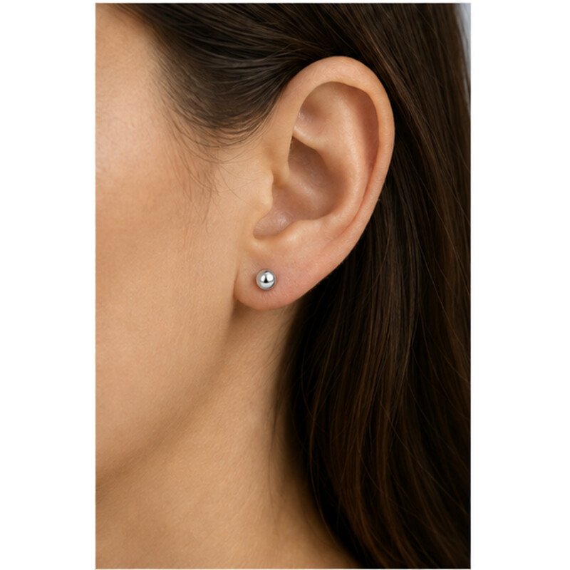 stainless steel stud earrings - model view