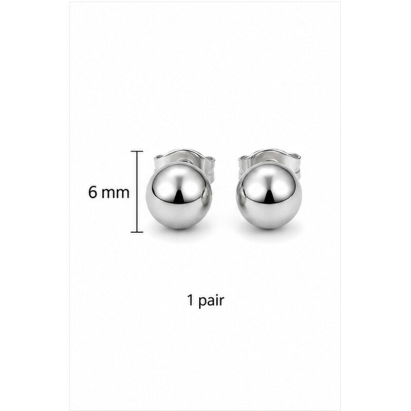 stainless steel stud earrings - size view
