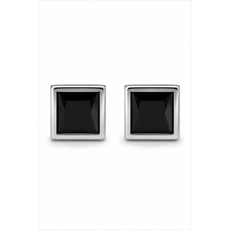 mens stainless steel stud earrings - front view