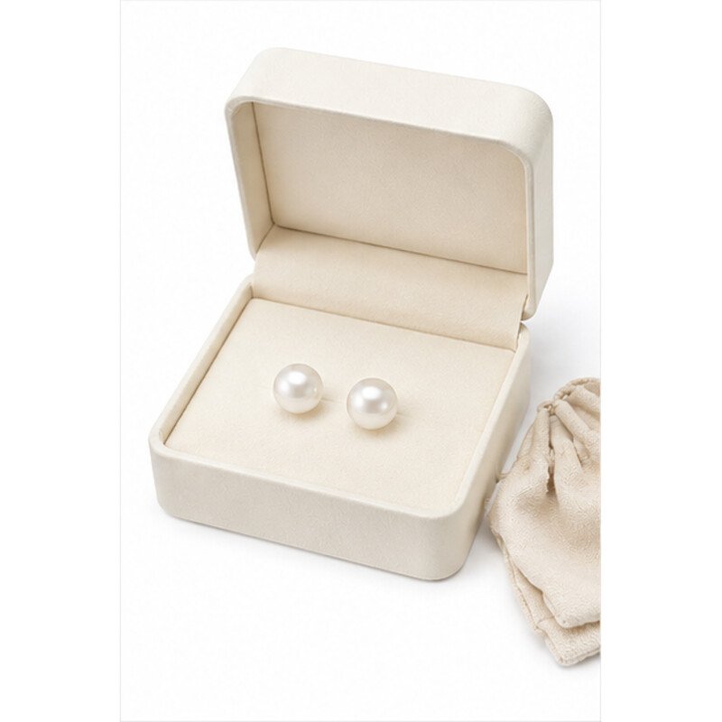 stainless steel pearl stud earrings - packaging view