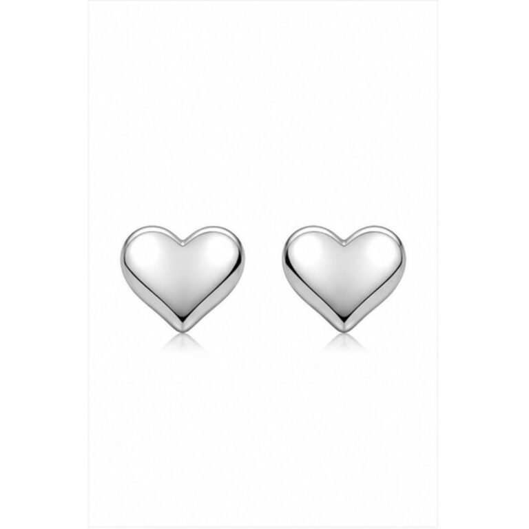 stainless steel heart earrings - front view