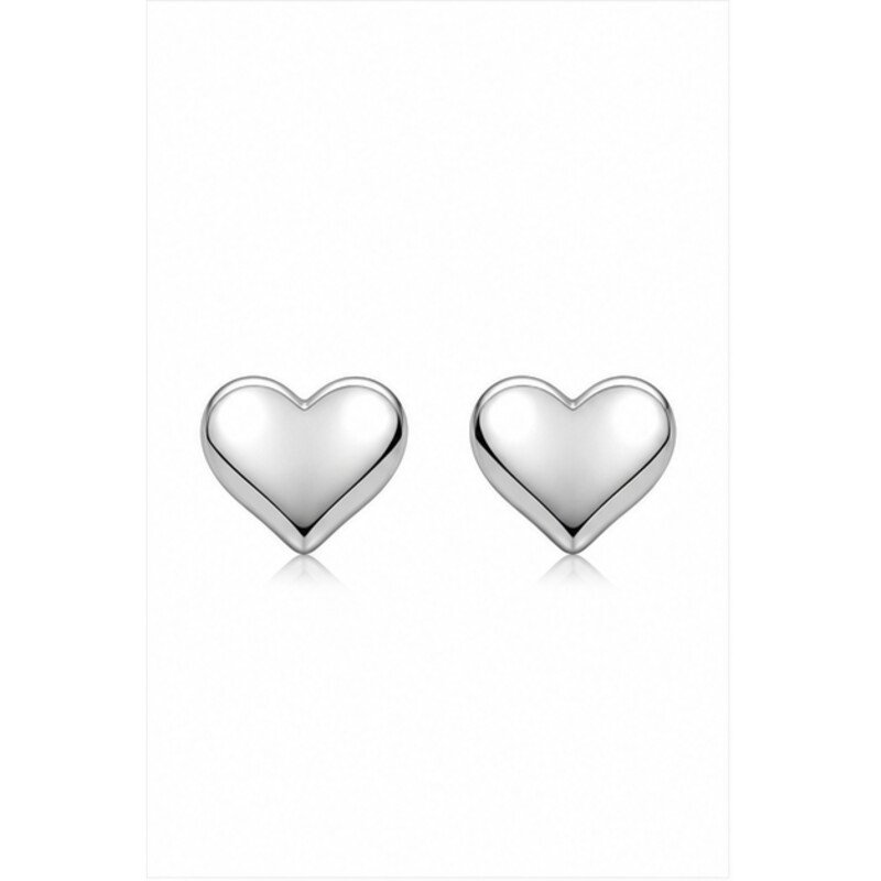 stainless steel heart earrings - front view