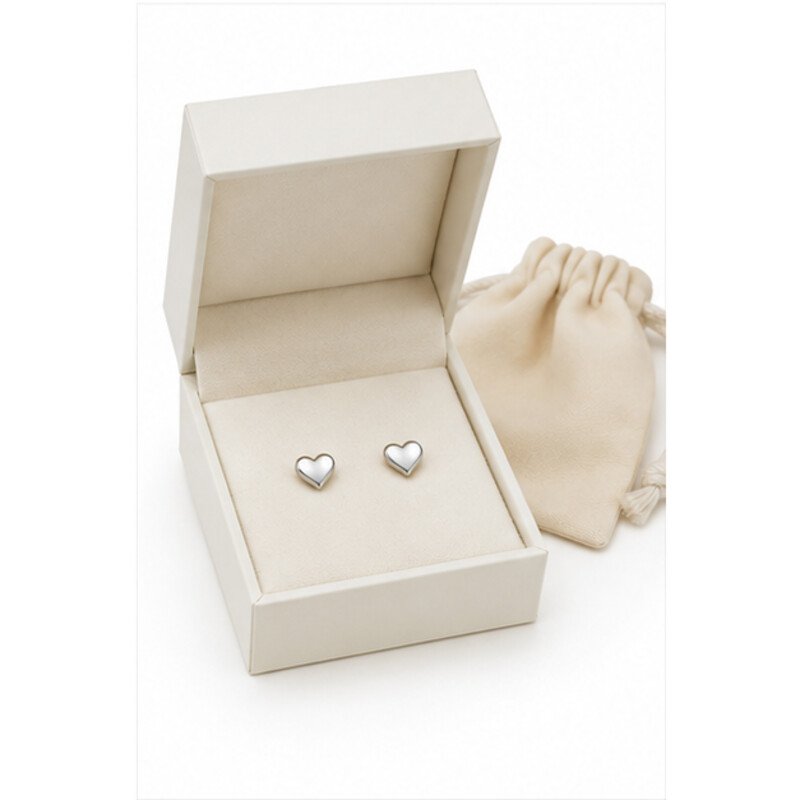 stainless steel heart earrings - packaging view