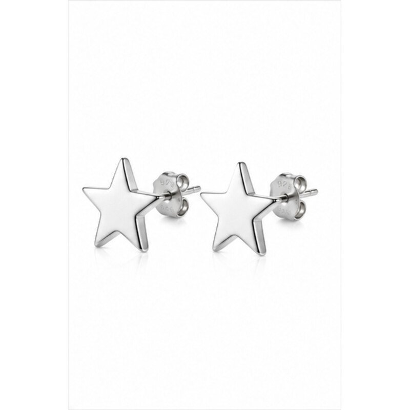 stainless steel star earrings - angle view
