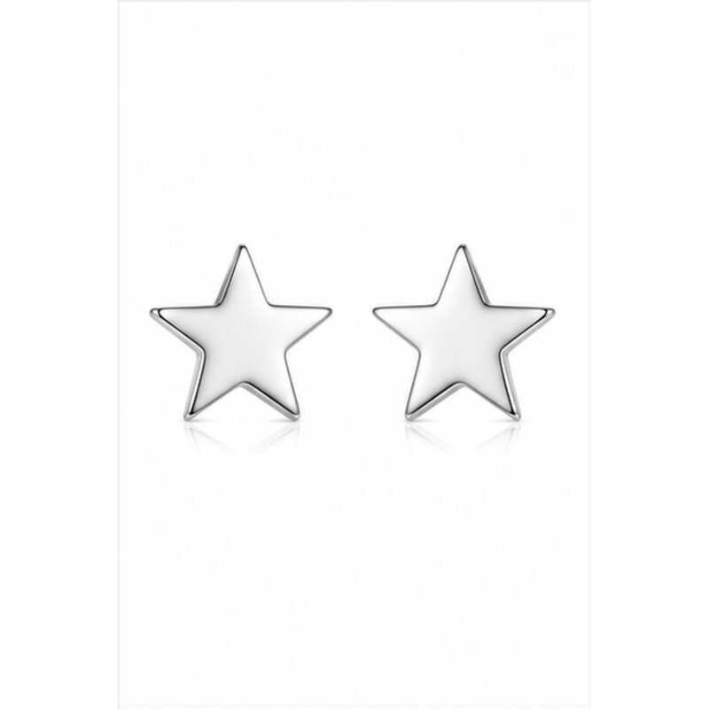 stainless steel star earrings - front view