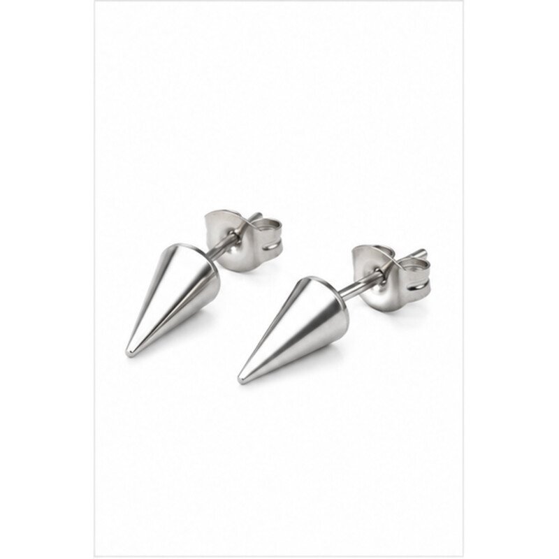 stainless steel spike earrings - angle view