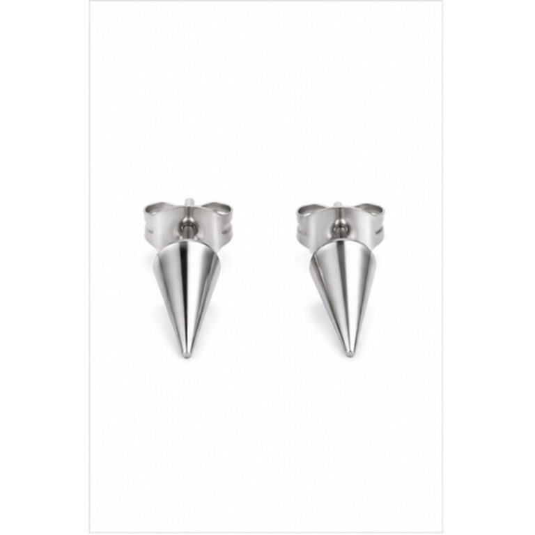 stainless steel spike earrings - front view