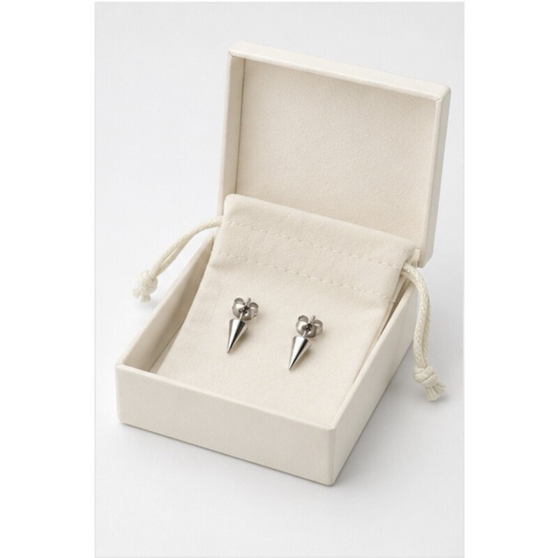 stainless steel spike earrings - packaging view