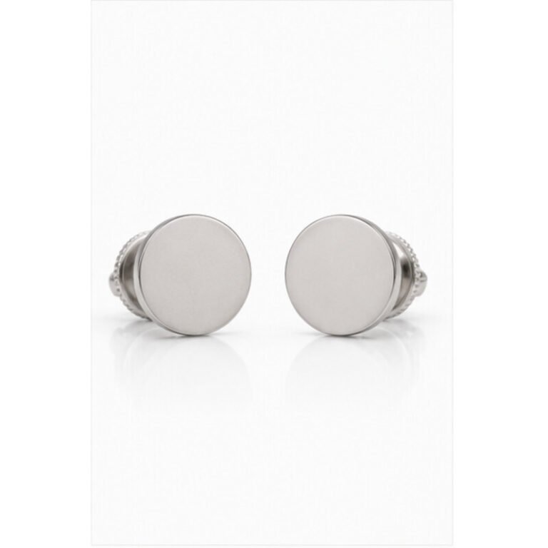stainless steel screw back earrings - front view