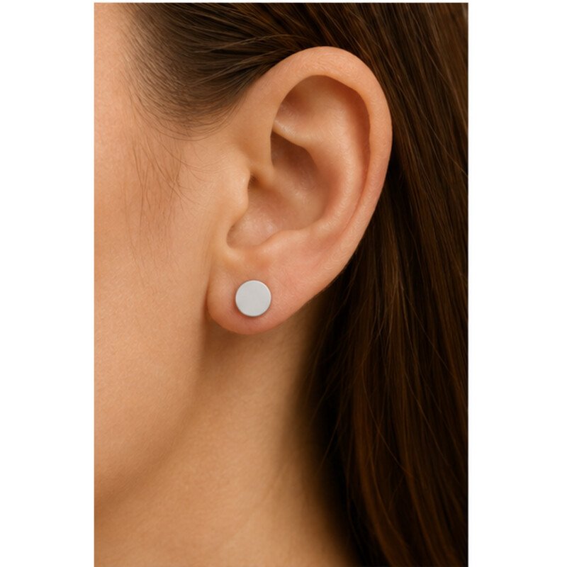 stainless steel screw back earrings - model view