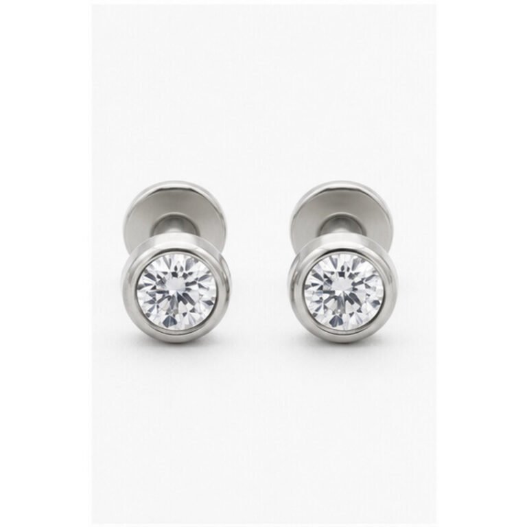 stainless steel flat back earrings - front view