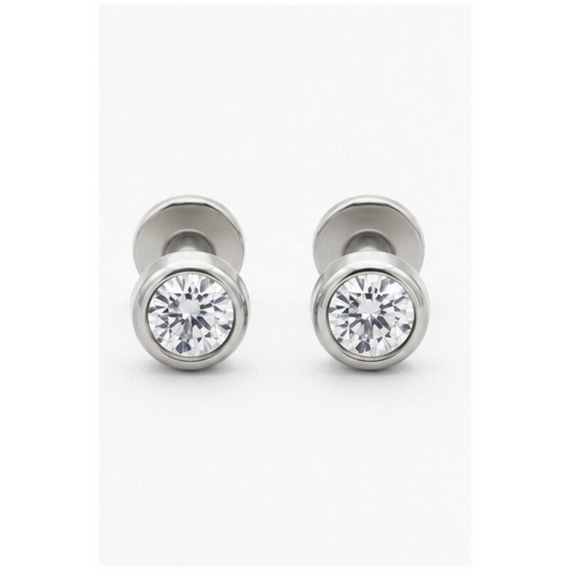 stainless steel flat back earrings - front view