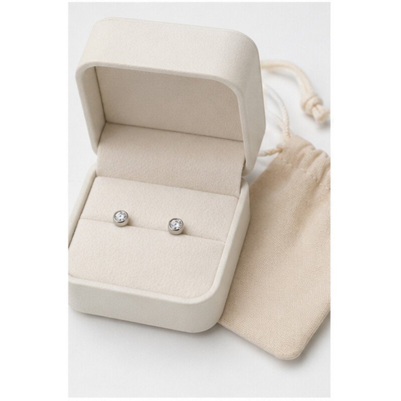 stainless steel flat back earrings - packaging view