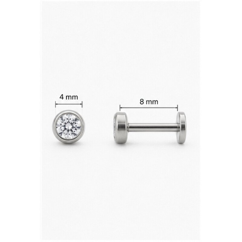 stainless steel flat back earrings - size view