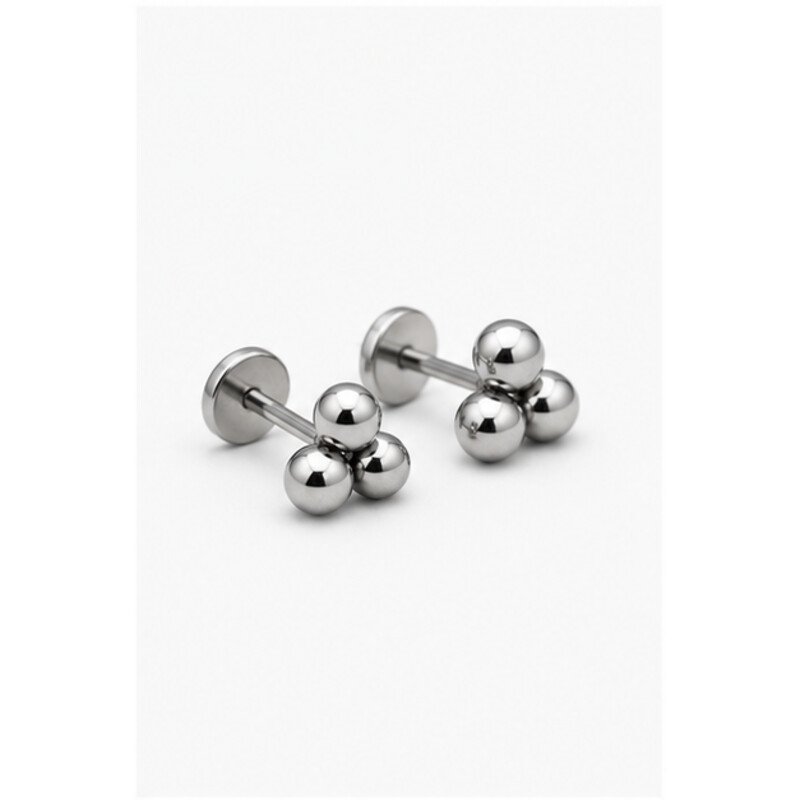 surgical steel cartilage earrings - angle view