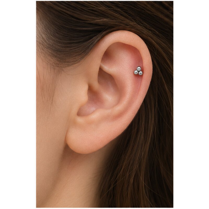 surgical steel cartilage earrings - model view