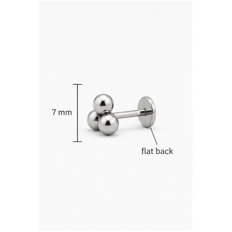 surgical steel cartilage earrings - size view