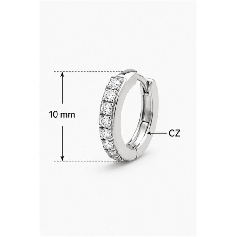 surgical steel helix earrings - size view